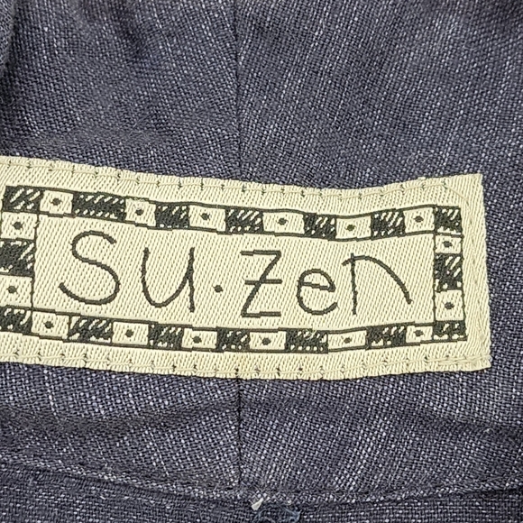 SuZen Women's Vintage Linen Blend Tunic Top & Skirt Set Lagenlook- L - Picture 4 of 12